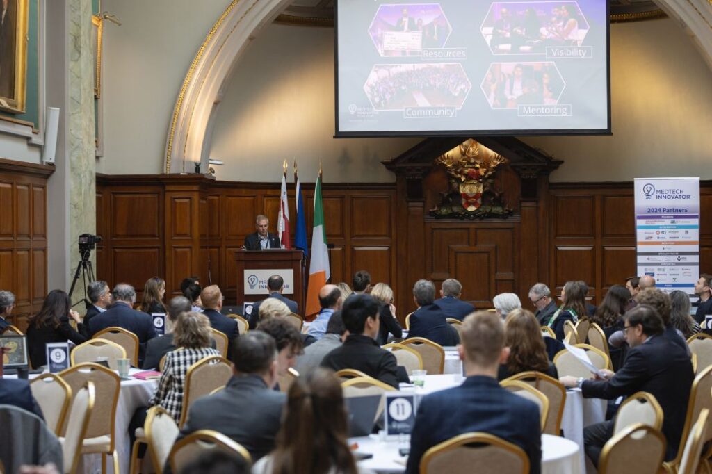 Corporate event photographer capturing keynote speaker at RCSI Dublin