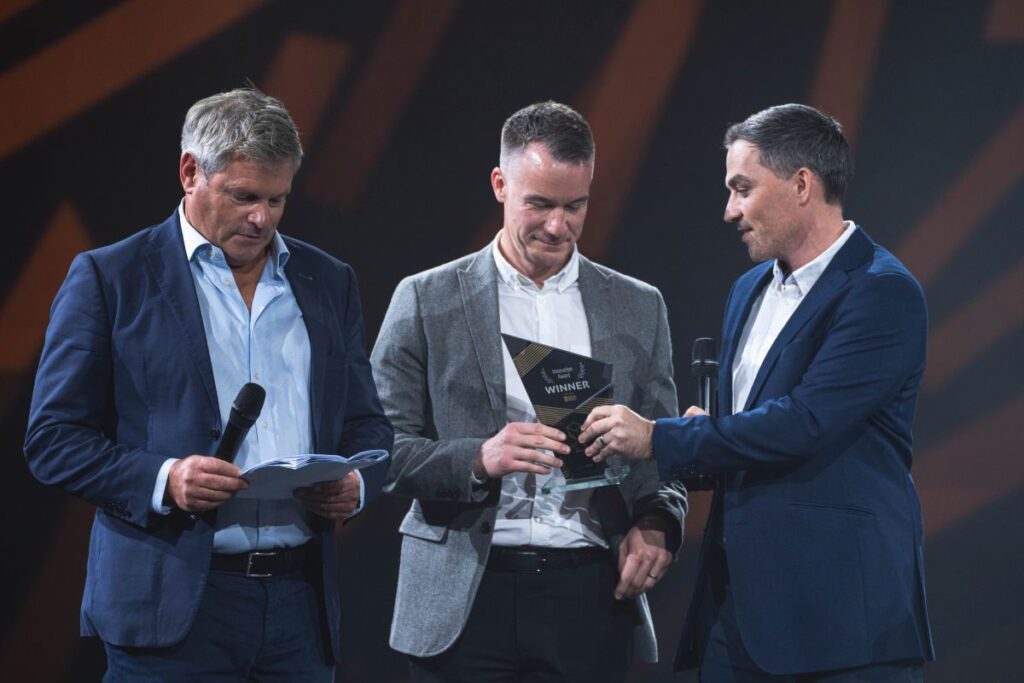 Three Speakers At The Stage During Event Photography Shoot, Corporate Style Business Photo - E17