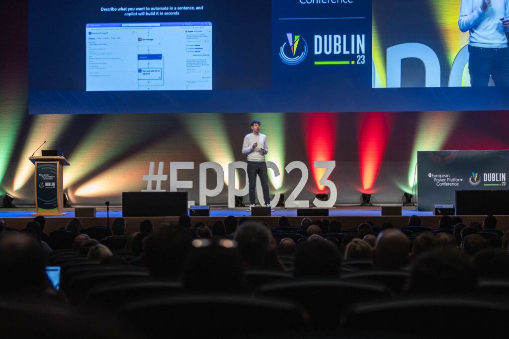 Conference photographer Dublin capturing keynote speaker on stage