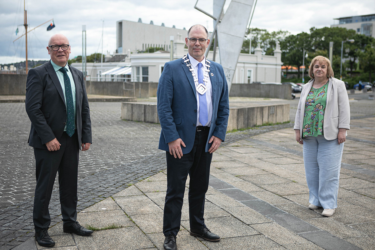 Professional Dublin press photographer at a business event
