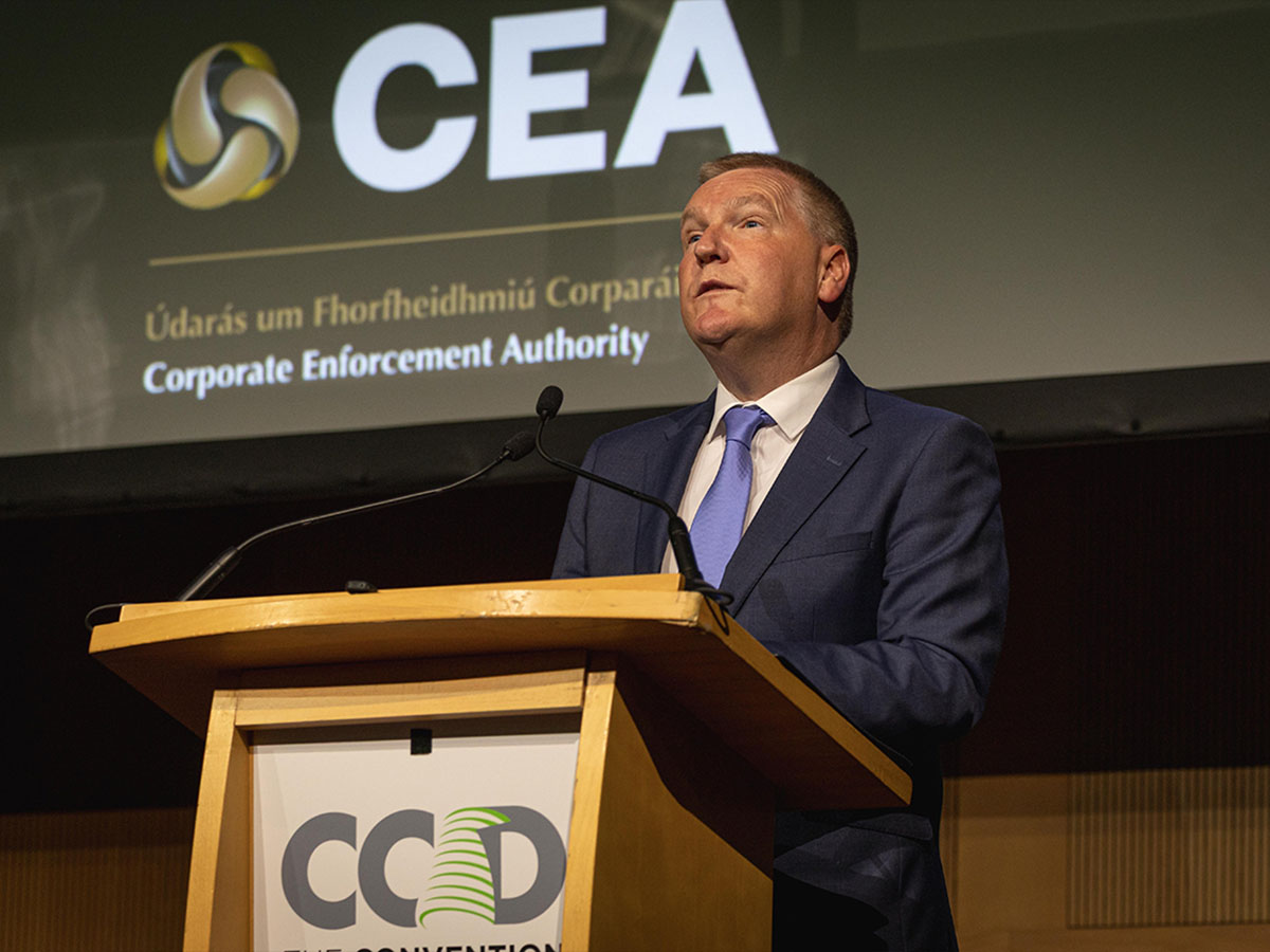 we hired conference photographer in dublin to photographed whole event and management team with ceo at the stage CCD convention centre