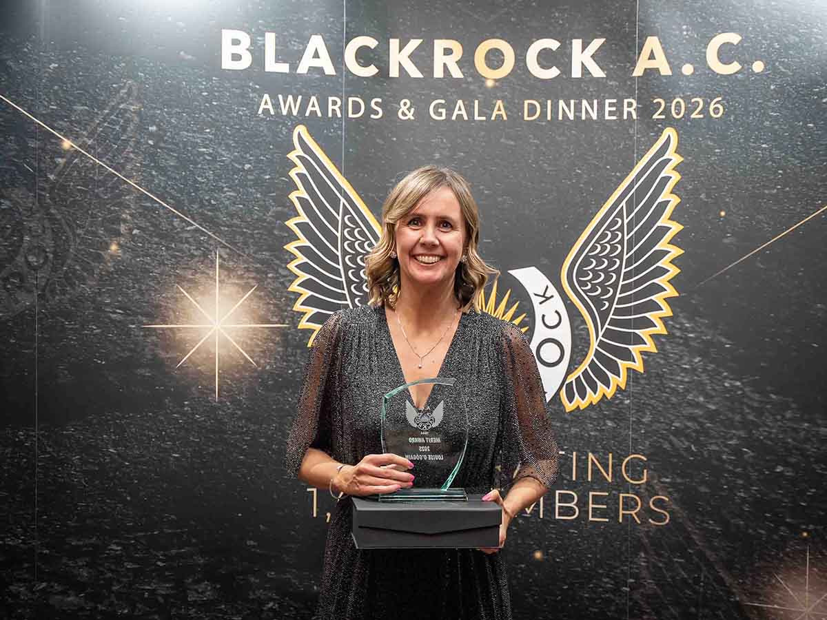Professional awards gala photography in Dublin capturing a smiling winner lady at Blackrock