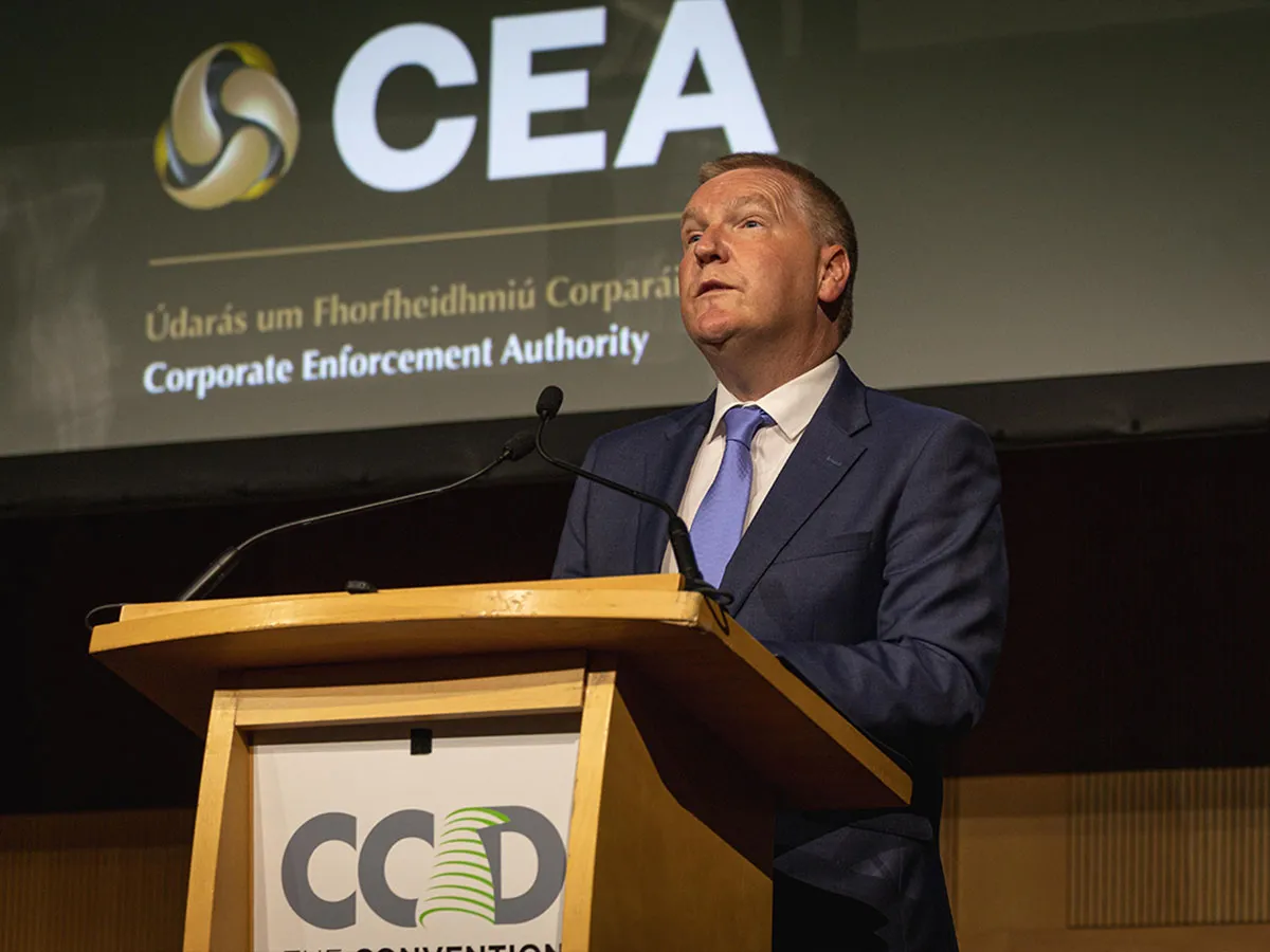 CEO and management team on stage at the Convention Centre Dublin (CCD)