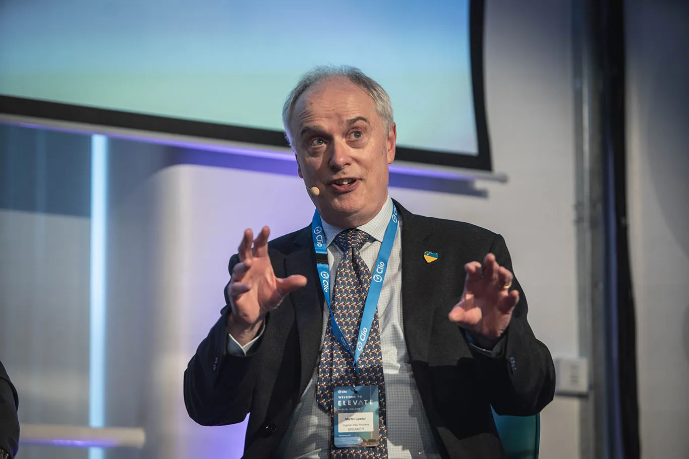 Keynote speaker addressing delegates at a Dublin conference