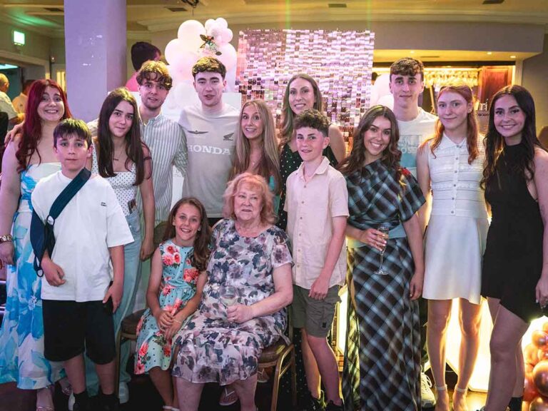 Three generations of family together at a birthday party in Dublin